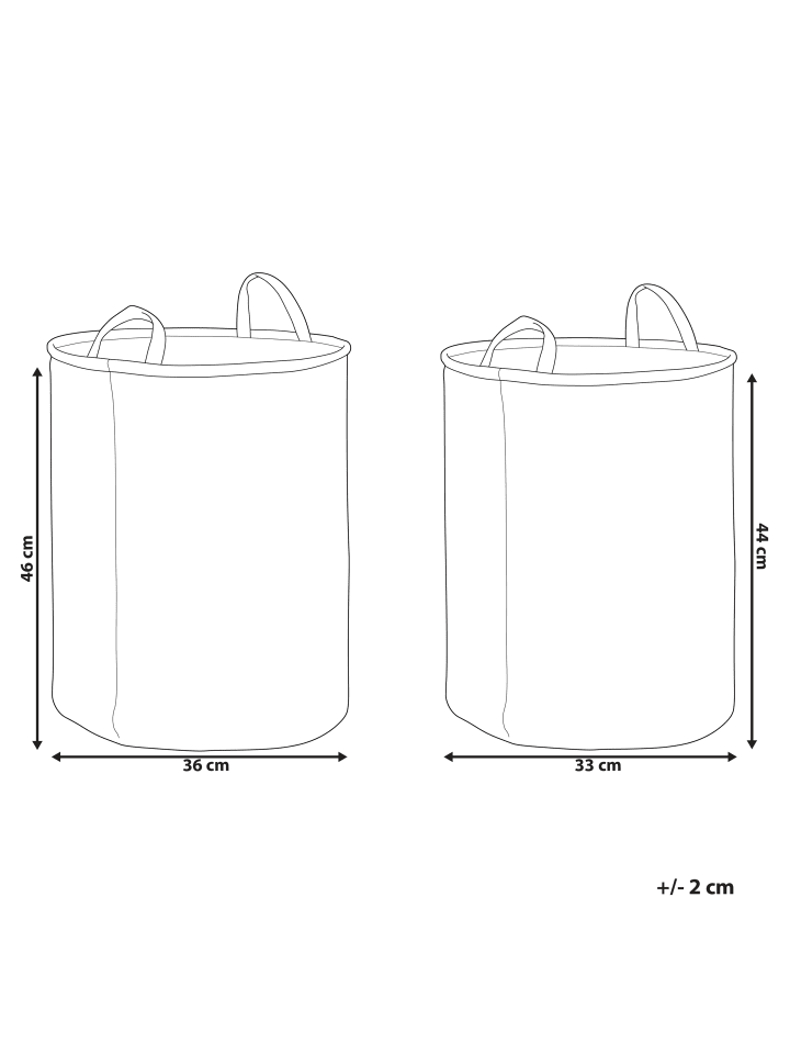 Beliani 2er-Set Wäschekörbe ARCHA in Weiß/Grau günstig kaufen onesize