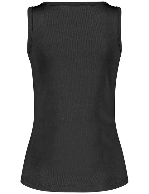 Top aus glänzendem Ripp-Jersey