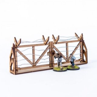 4x Corner Barbed Wire Fences and Gate