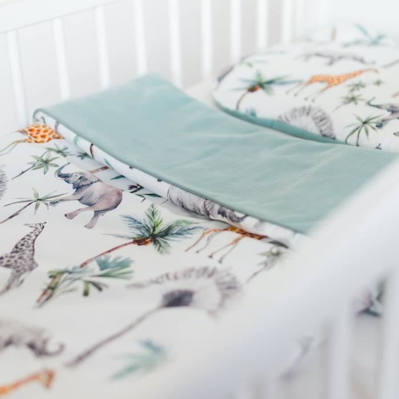 Couverture bébé réversible SAFARI 75x100 cm beige