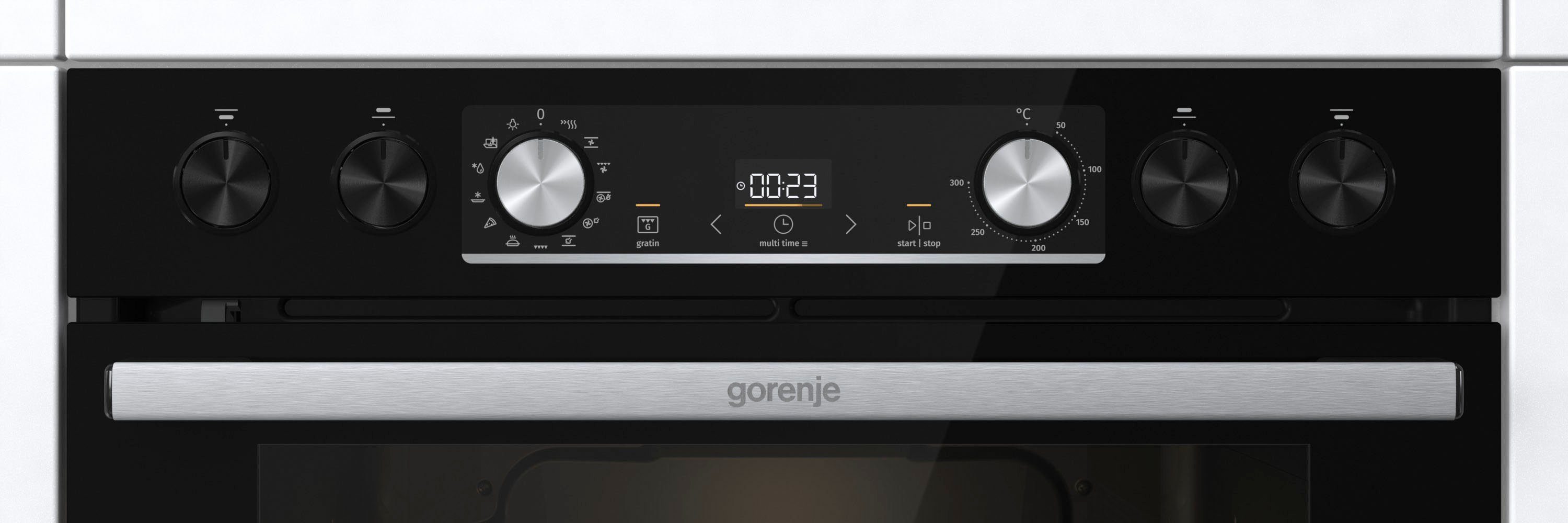 GORENJE Elektro-Herd-Set Black Set 4 Pyrolyse, mit 1-fach-Teleskopauszug, Pyrolyse-Selbstreinigung