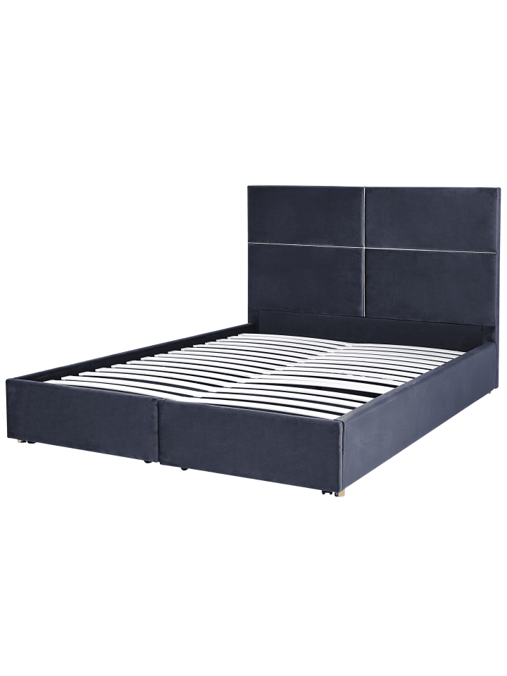 Beliani Doppelbett VERNOYES in Schwarz/Gold - (W) 188 x (H) 120 x (L) 214 cm günstig kaufen onesize