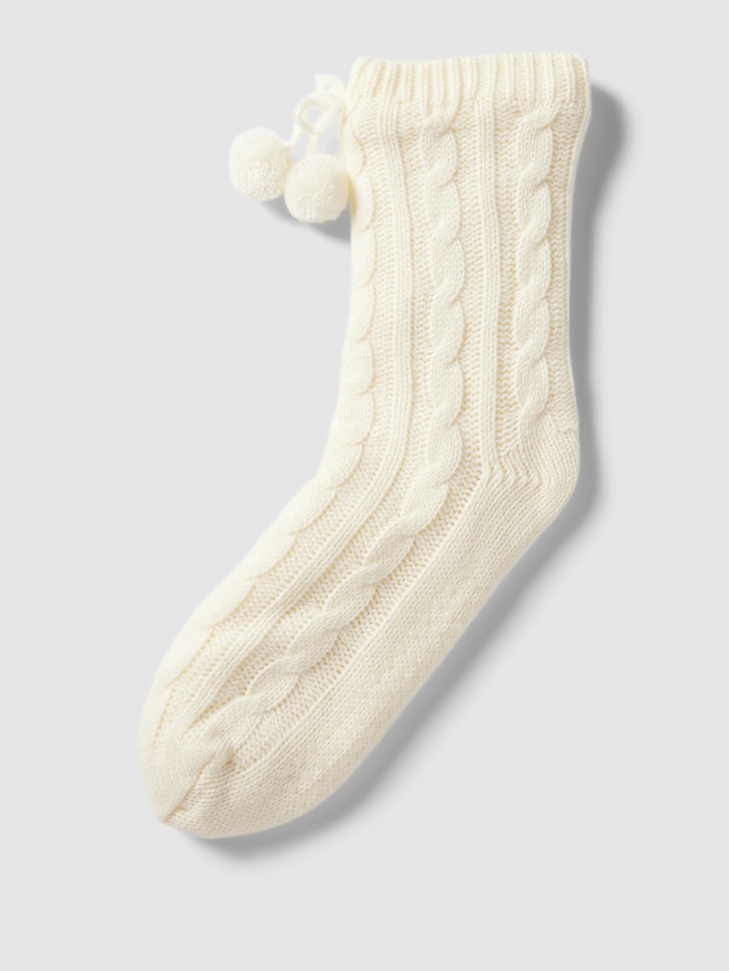 Socken in Strick-Optik in offwhite