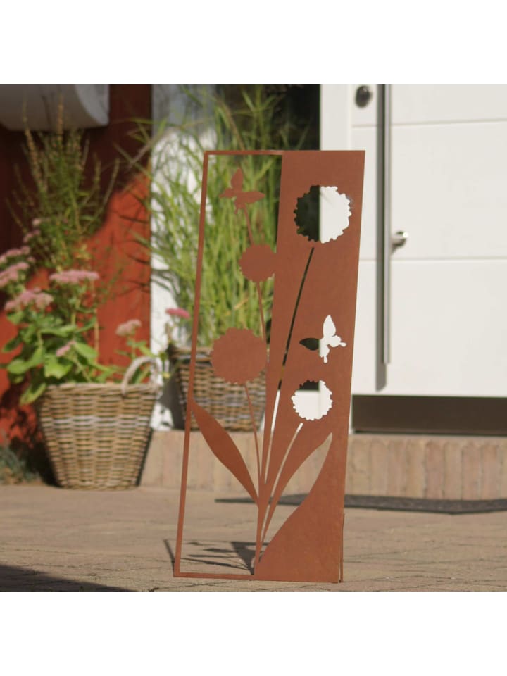 UNUS Gartenschild Rost Blumen in Braun günstig kaufen onesize