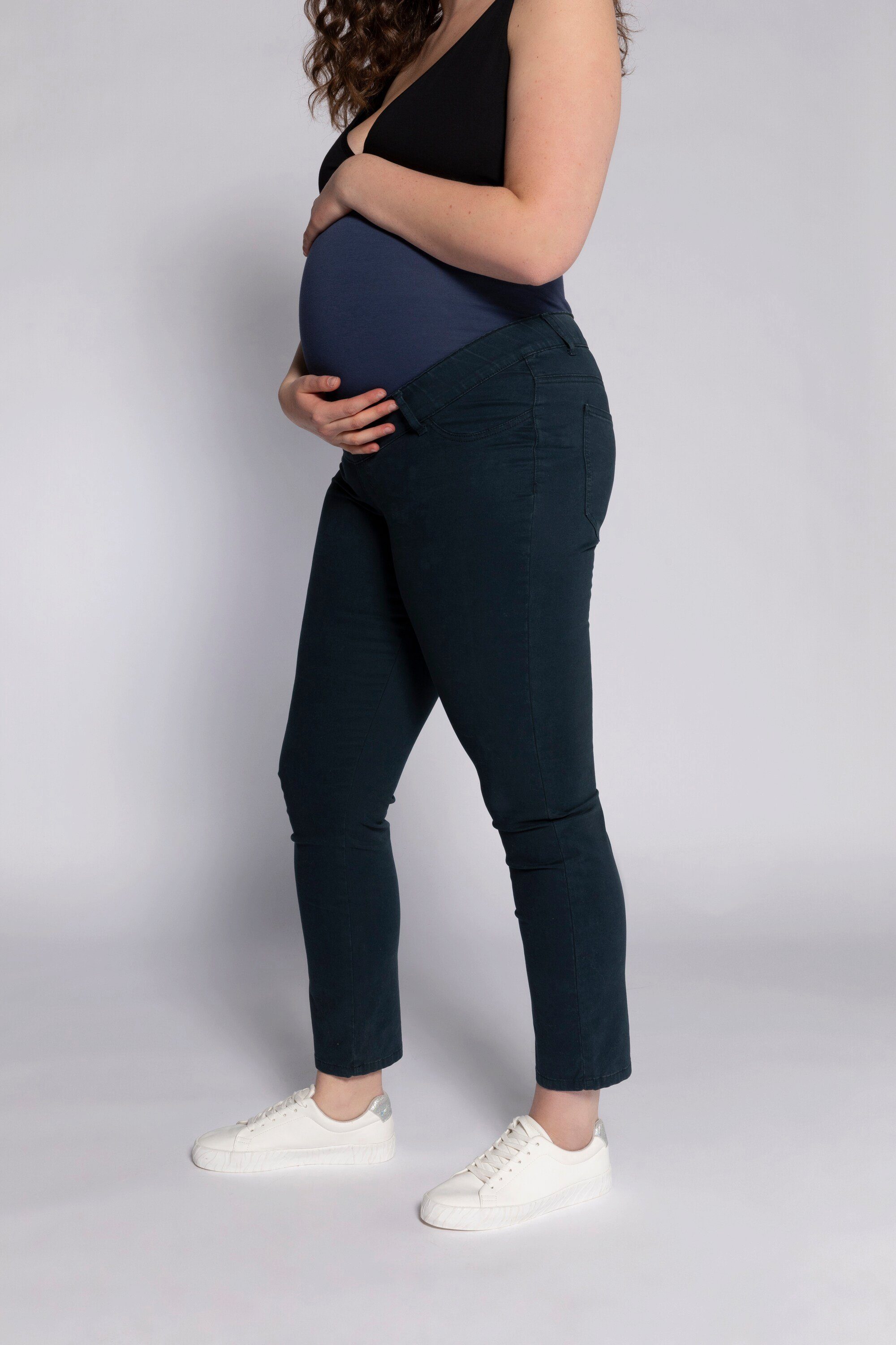 Ulla Popken Stretch-Umstandshose Bellieva-Jeggings schmale Passform Biobaumwolle