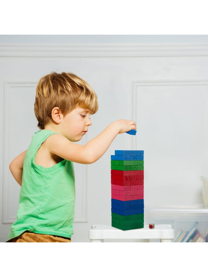 relaxdays Wackelturm in Bunt - (B)7,5 x (H)24,5 x (T)7,5 cm günstig kaufen onesize
