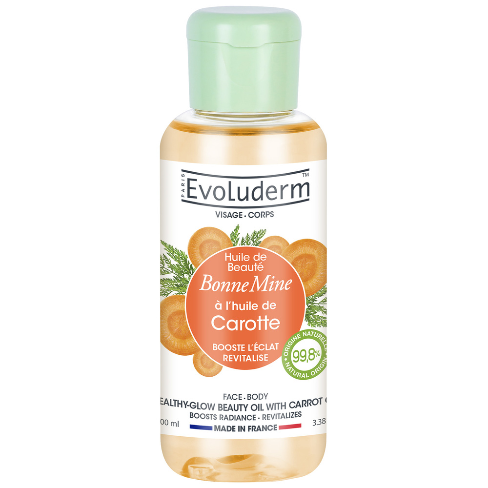 evoluderm Huile de Beauté Huile de Beauté Bonne Mine à l'Huile deCarotte - 100 ml