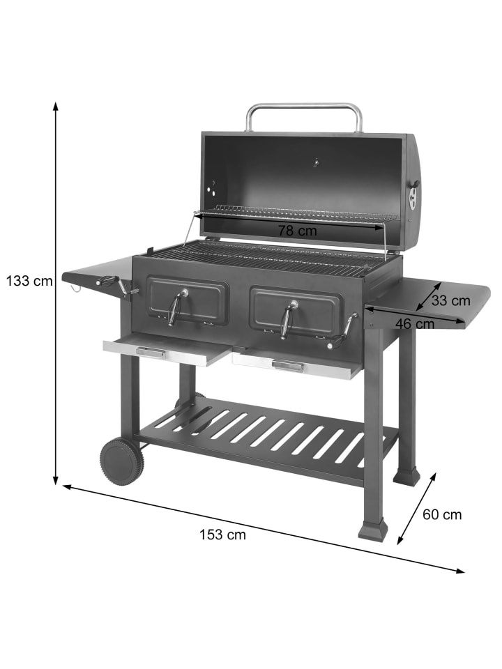 MCW Holzkohlegrill K94 mit Deckel und Ablage günstig kaufen onesize