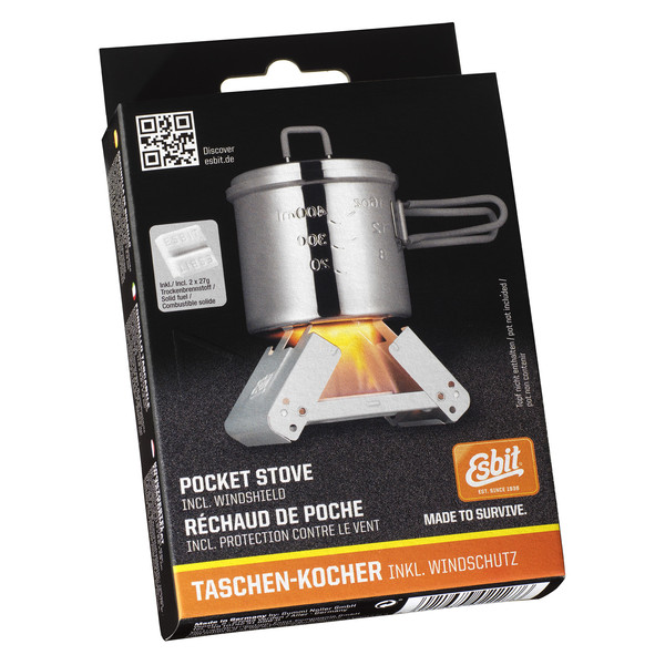 TASCHENKOCHER MIT WINDSCHUTZ INKL. 2X27G TROCKENBRENNSTOFFTA