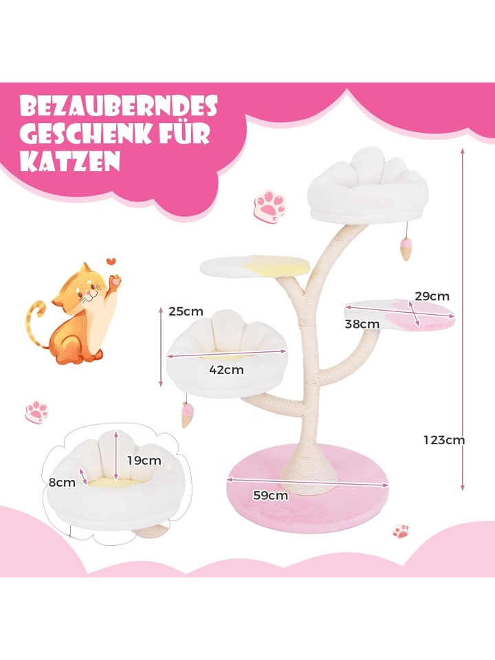 COSTWAY Katzenbaum Cloud-Stil in Rosa günstig kaufen onesize