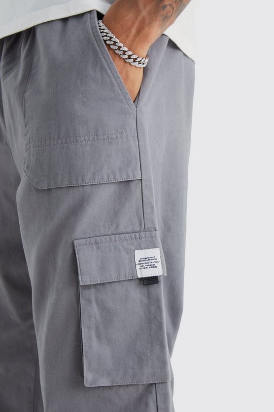 Tall lockere Cargo-Hose mit elastischem Bund und Schnalle