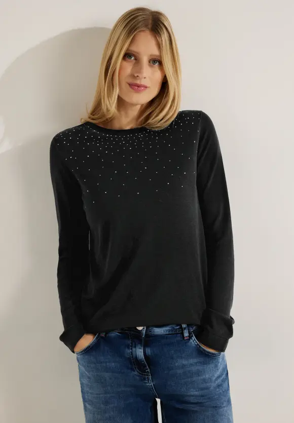 CECIL Pullover mit Steinchendeko