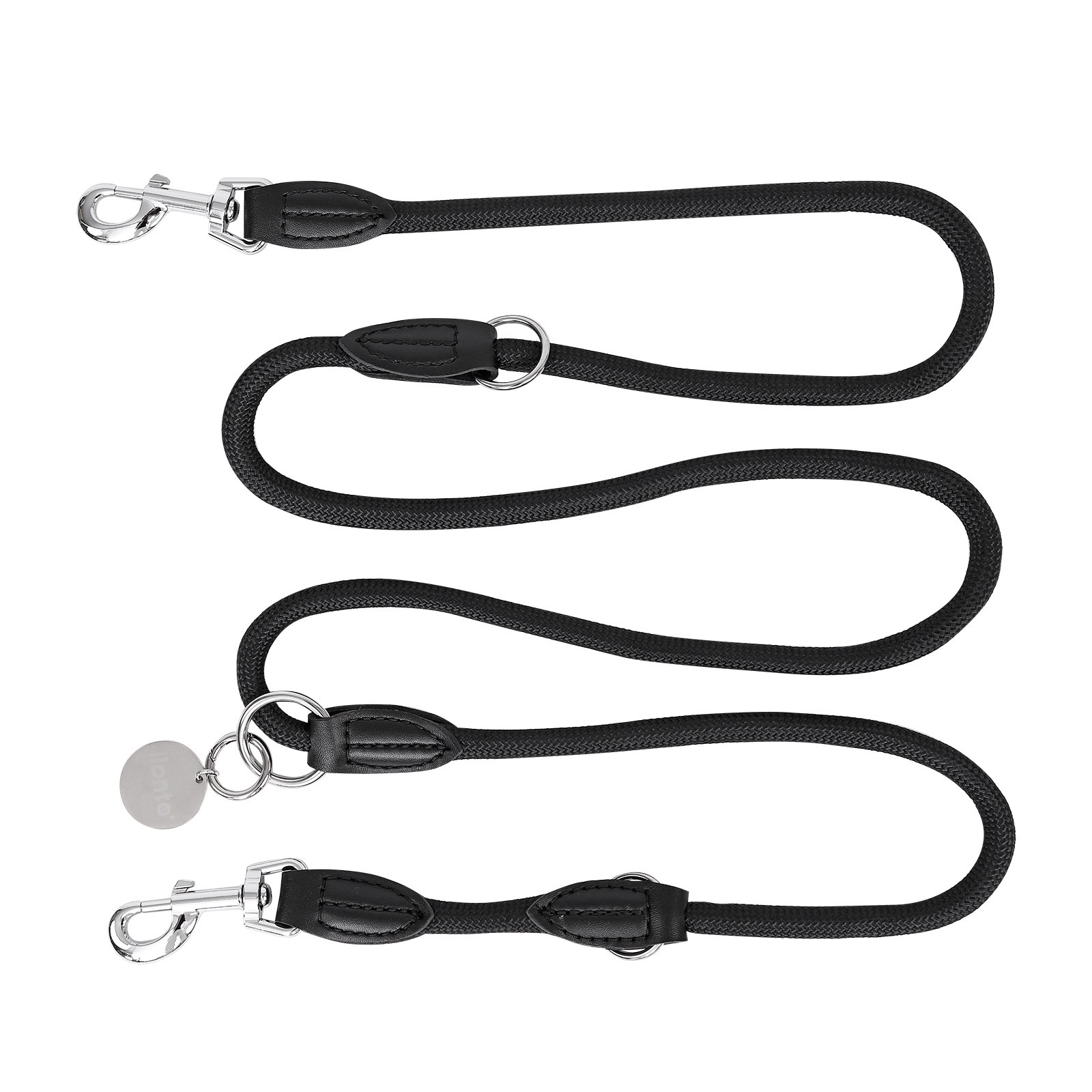 Lionto Hundeleinen Lionto verstellbare Hundeleine, Doppelleine schwarz