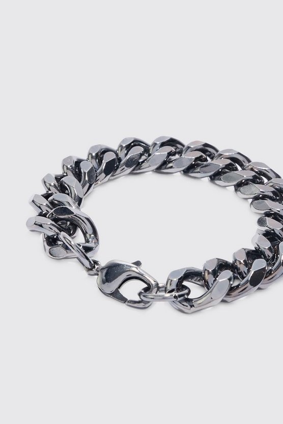 Klobiges Ketten-Armband in Gun Metallic