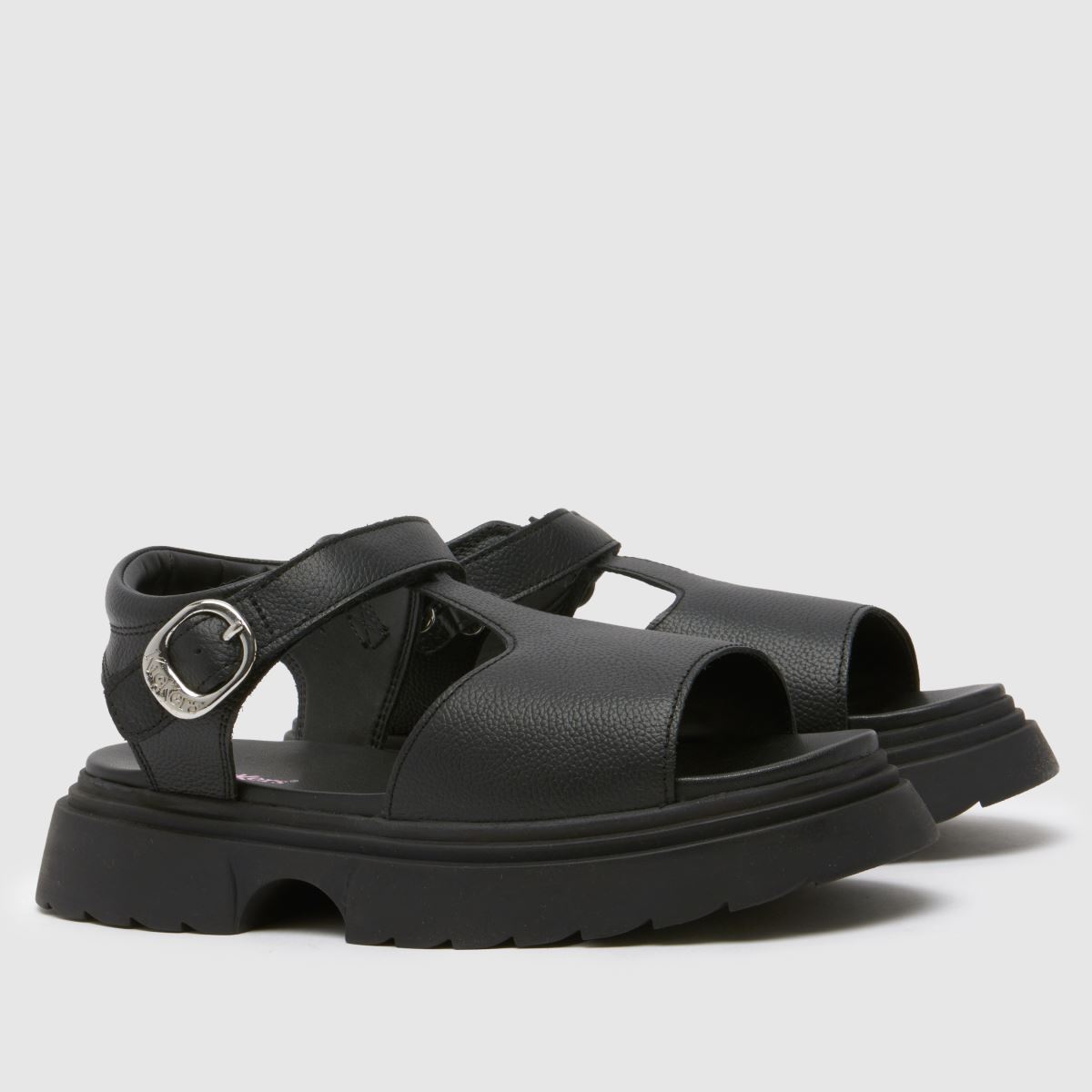 Kickers svarta Kenzi flickor/ungdomssandaler