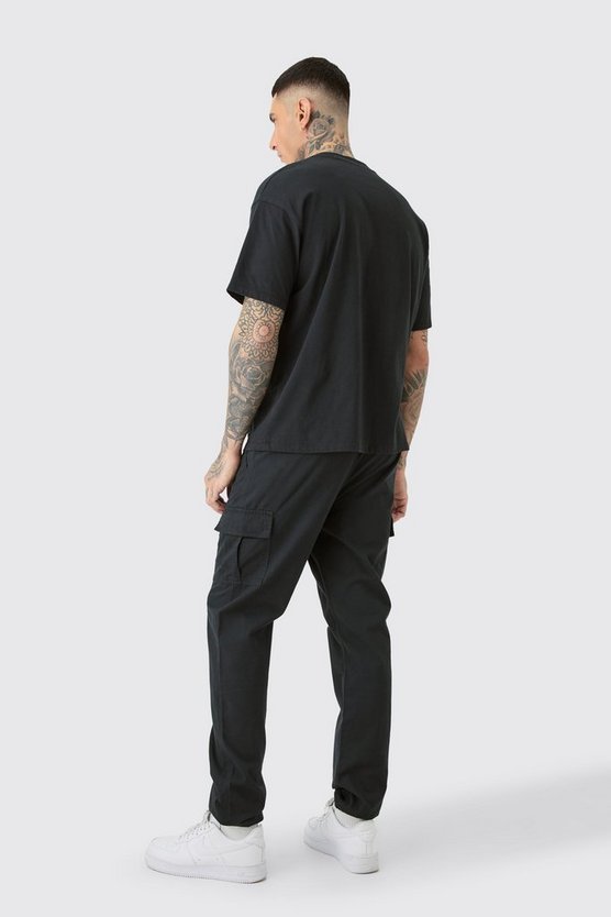 Tall Slim-Fit Cargo-Hose mit elastischem Bund