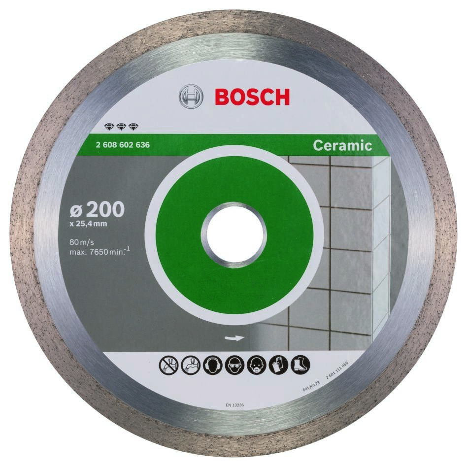 Bosch Blue Accessories 2608602636 Timanttikatkaisulaikka Best for Ceramic 200 x 25,40 x 2,2 x 10 mm