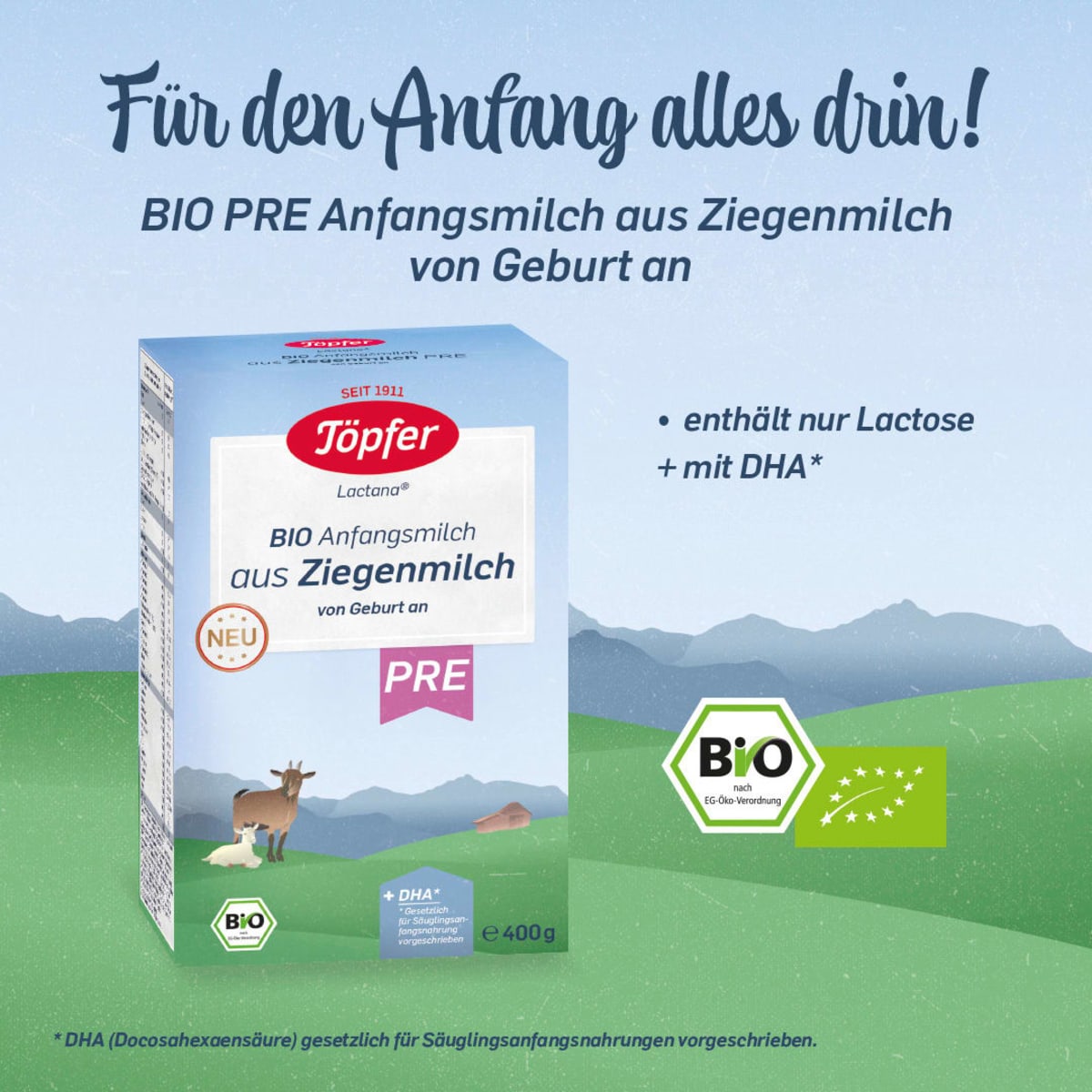 Anfangsmilch Pre aus Ziegenmilch, 400 g
