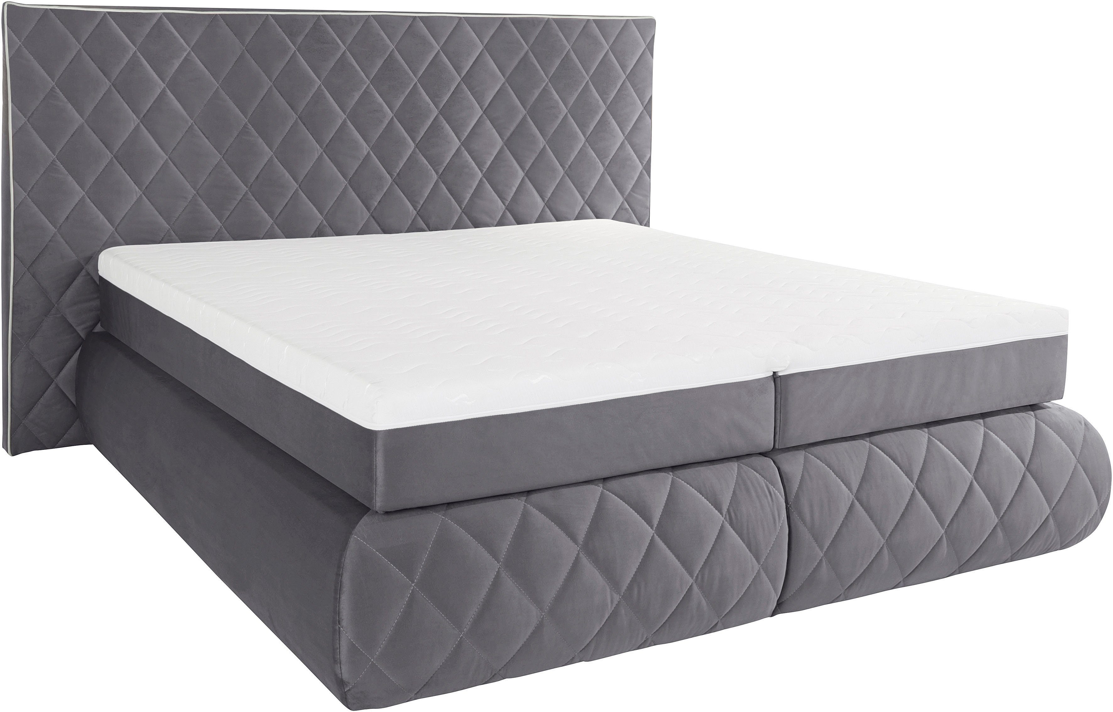 Places of Style Boxspringbett Alaric, wahlweise mit und ohne Leuchten, Obermatratze Tonnentaschenfederkern