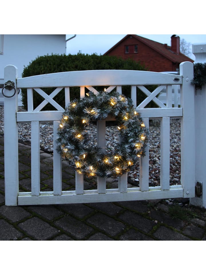 STAR Trading LED Weihnachtskranz 'Edmonton', Ø 50cm, outdoor in Grün günstig kaufen onesize