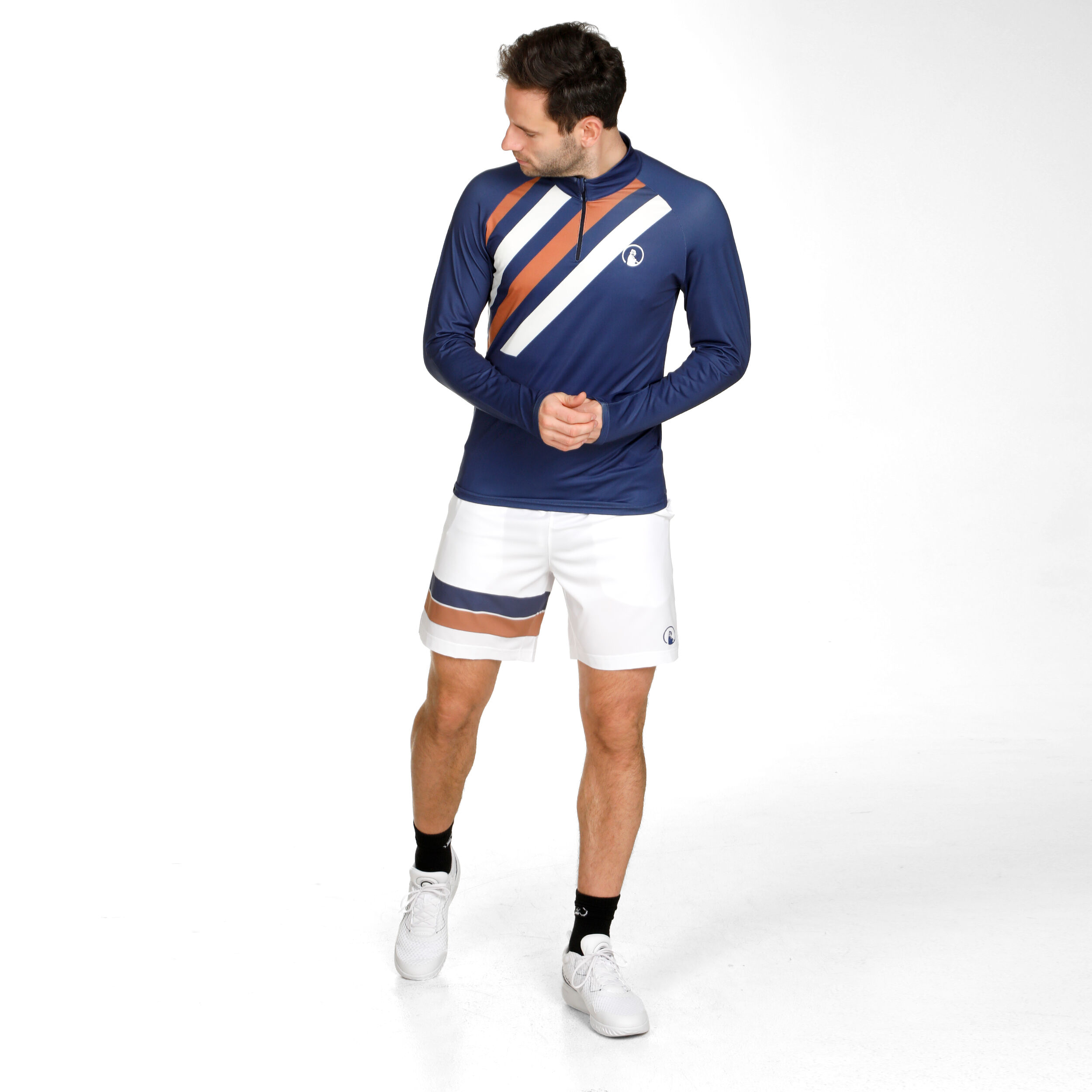 Retro Stripe Block Smash Shorts Herren - Weiß