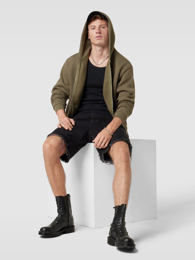 Sweatjacke mit Kapuze in khaki