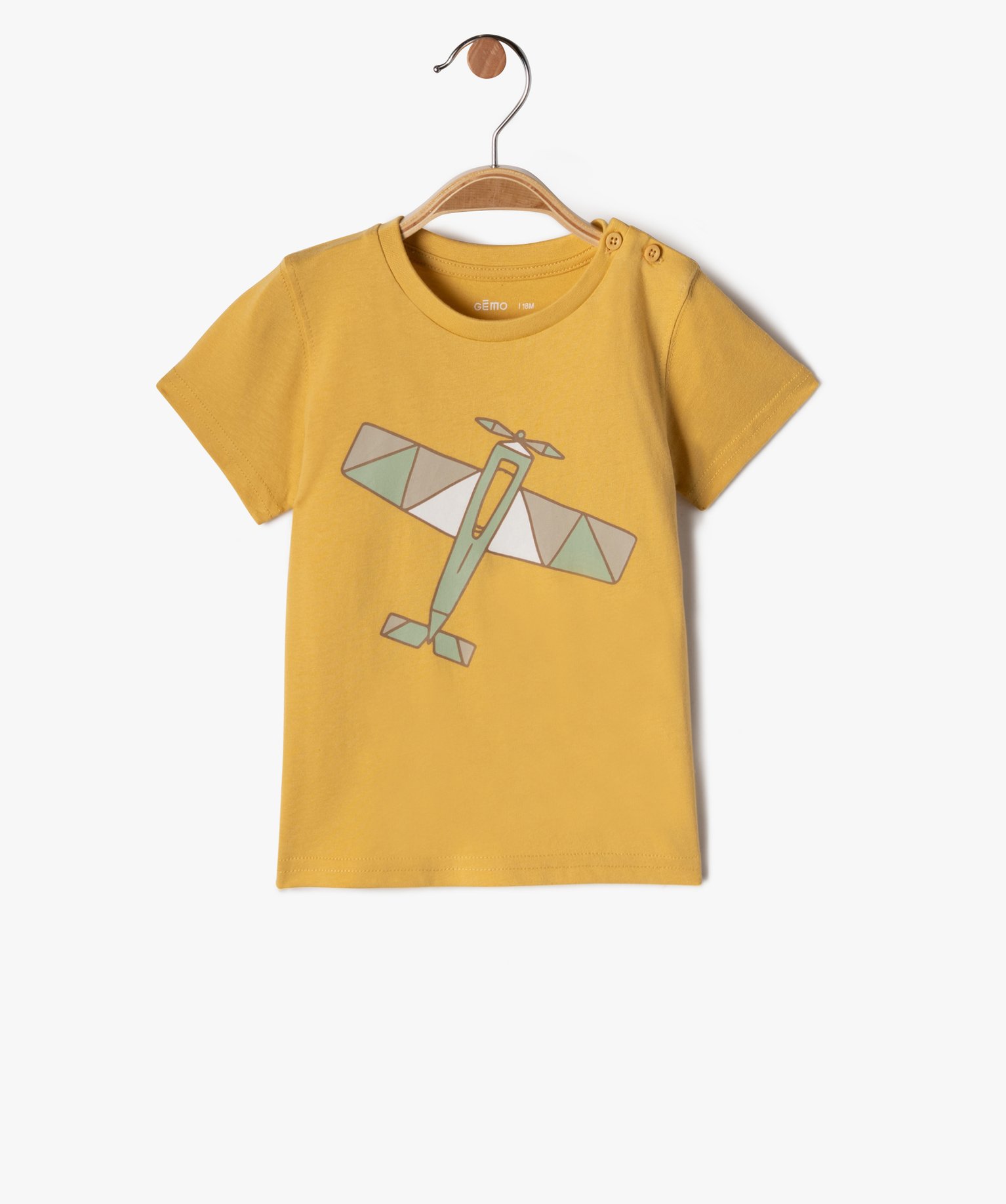 Tee-shirt bébé Garçon à manches courtes et motif jaune | GEMO