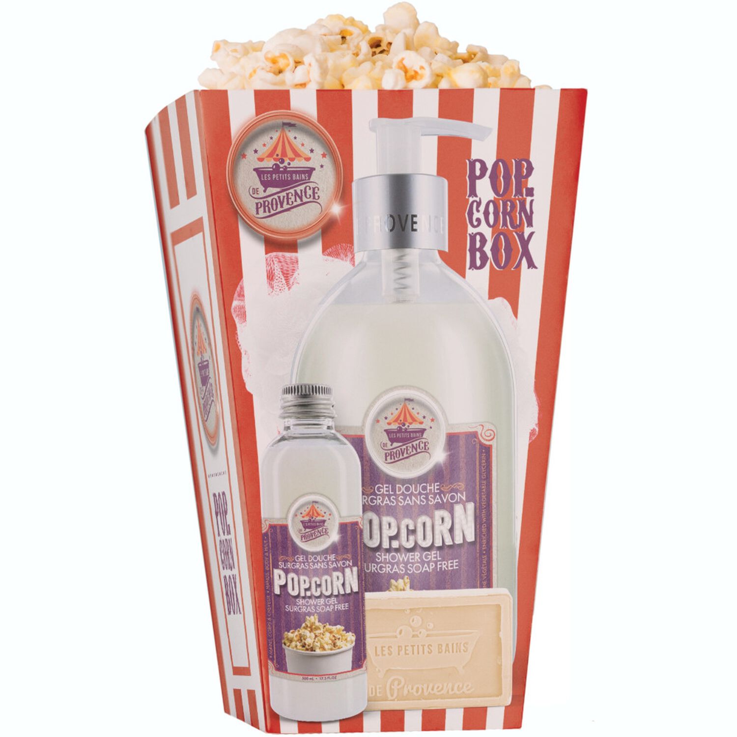 Les Petits Bains de Provence Box Pop Corn Coffret Gel Douche Pop Corn