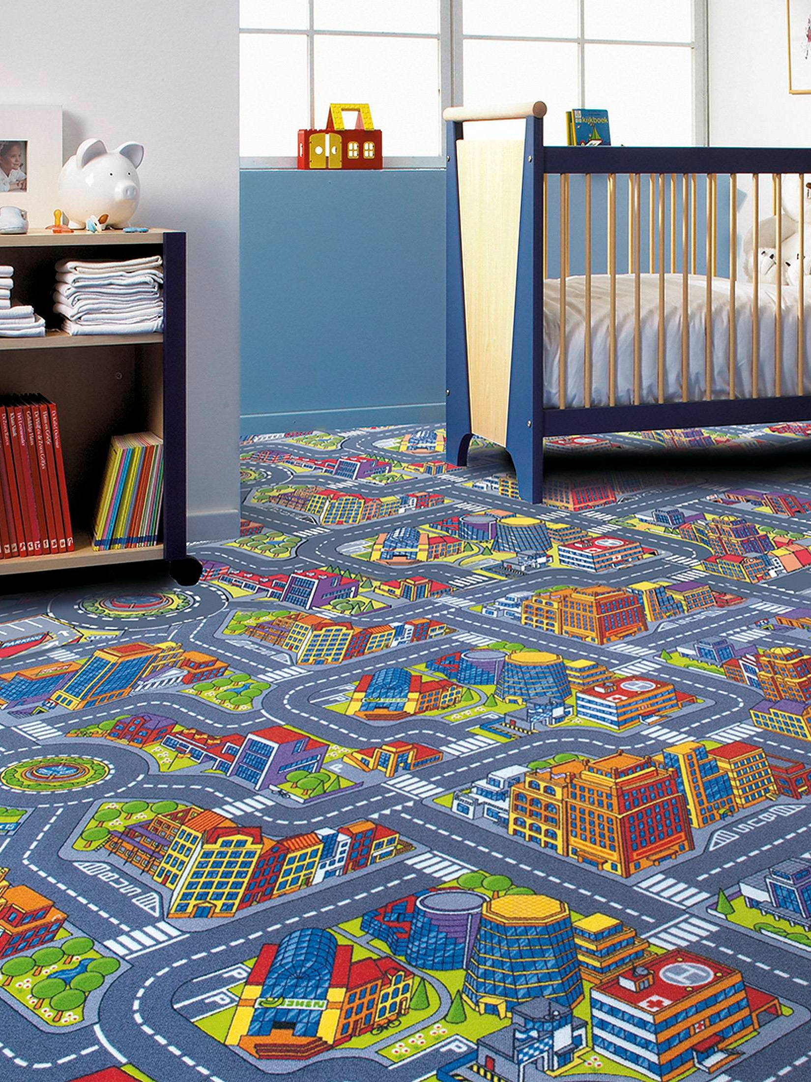 Road Kinderzimmer-Teppichboden, Multicolor