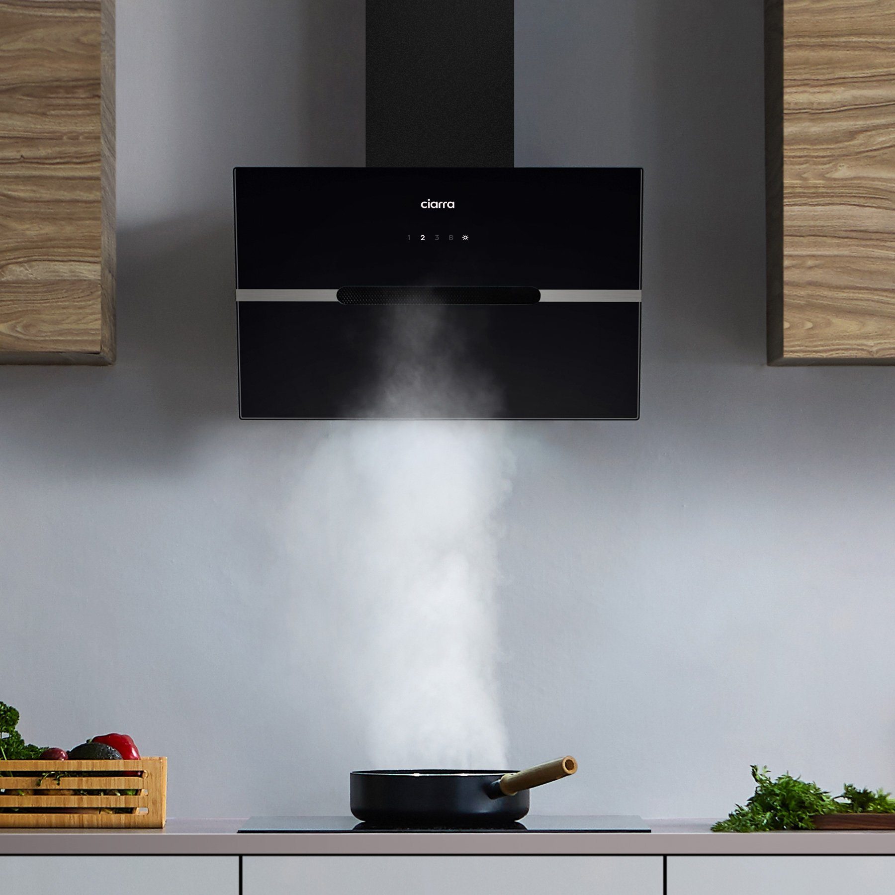 CIARRA Kopffreihaube VM6736FB, A+++ 650m³/h Dunstabzugshaube 60cm WIFI + APP & Touch Control Booster