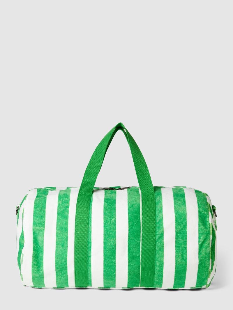 Duffle Bag mit Streifenmuster Modell 'JETLAG' in grün