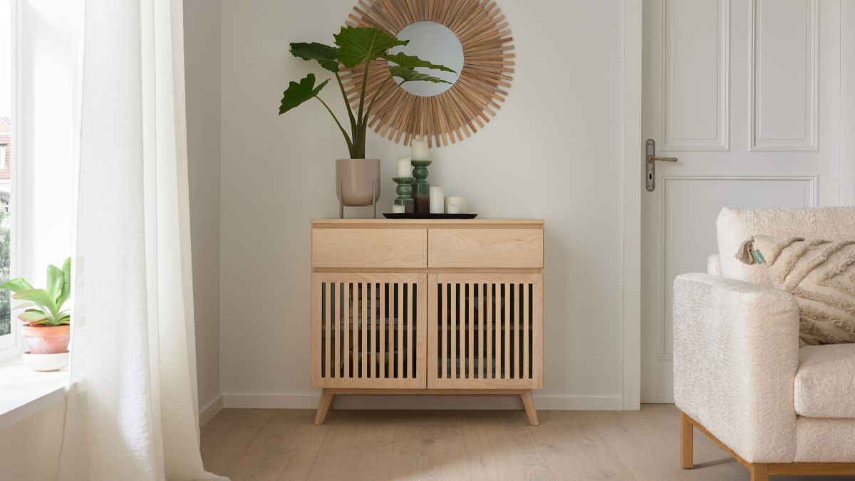 Roomio Sideboard No. 2000 Esche 90 x 80 cm