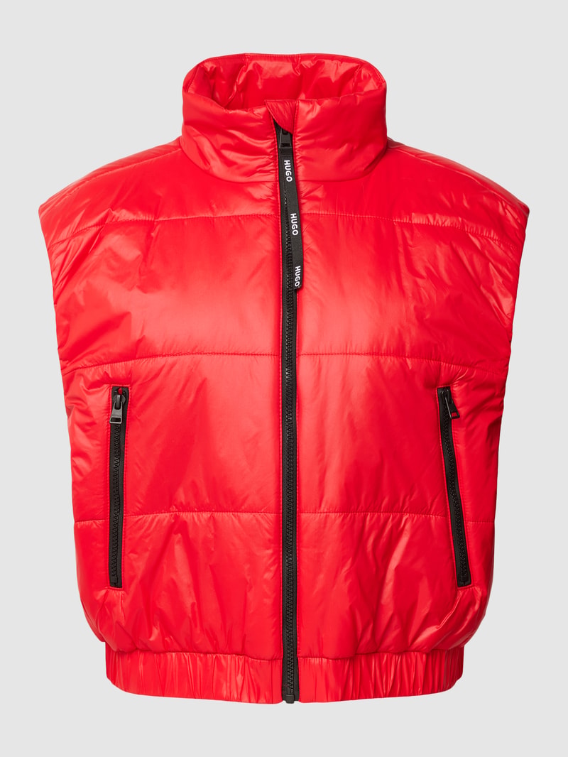 Cropped Weste mit Stehkragen Modell 'FELERE' in rot