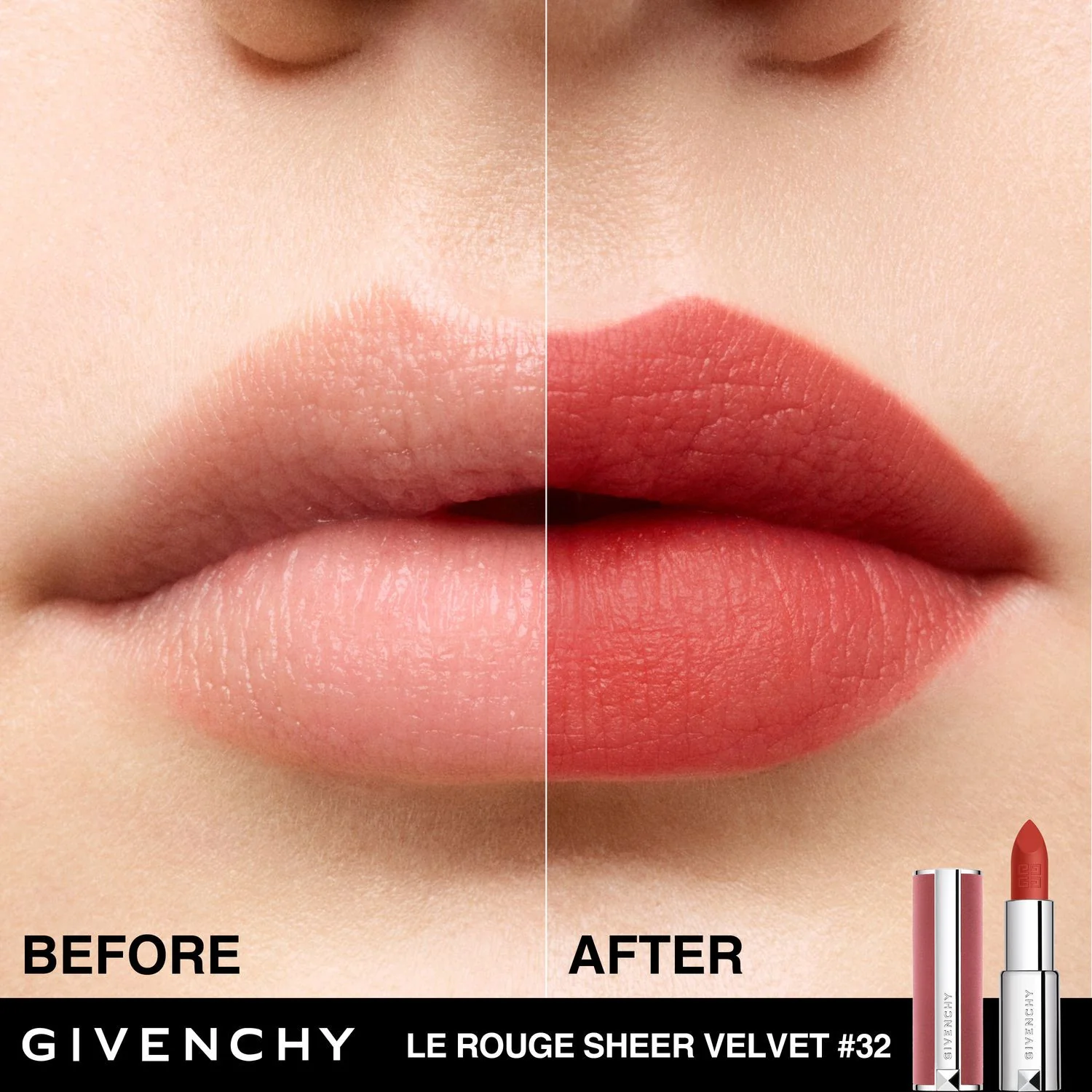 Le Rouge Sheer Velvet Lips - Lápiz labial mate, Lápiz labial