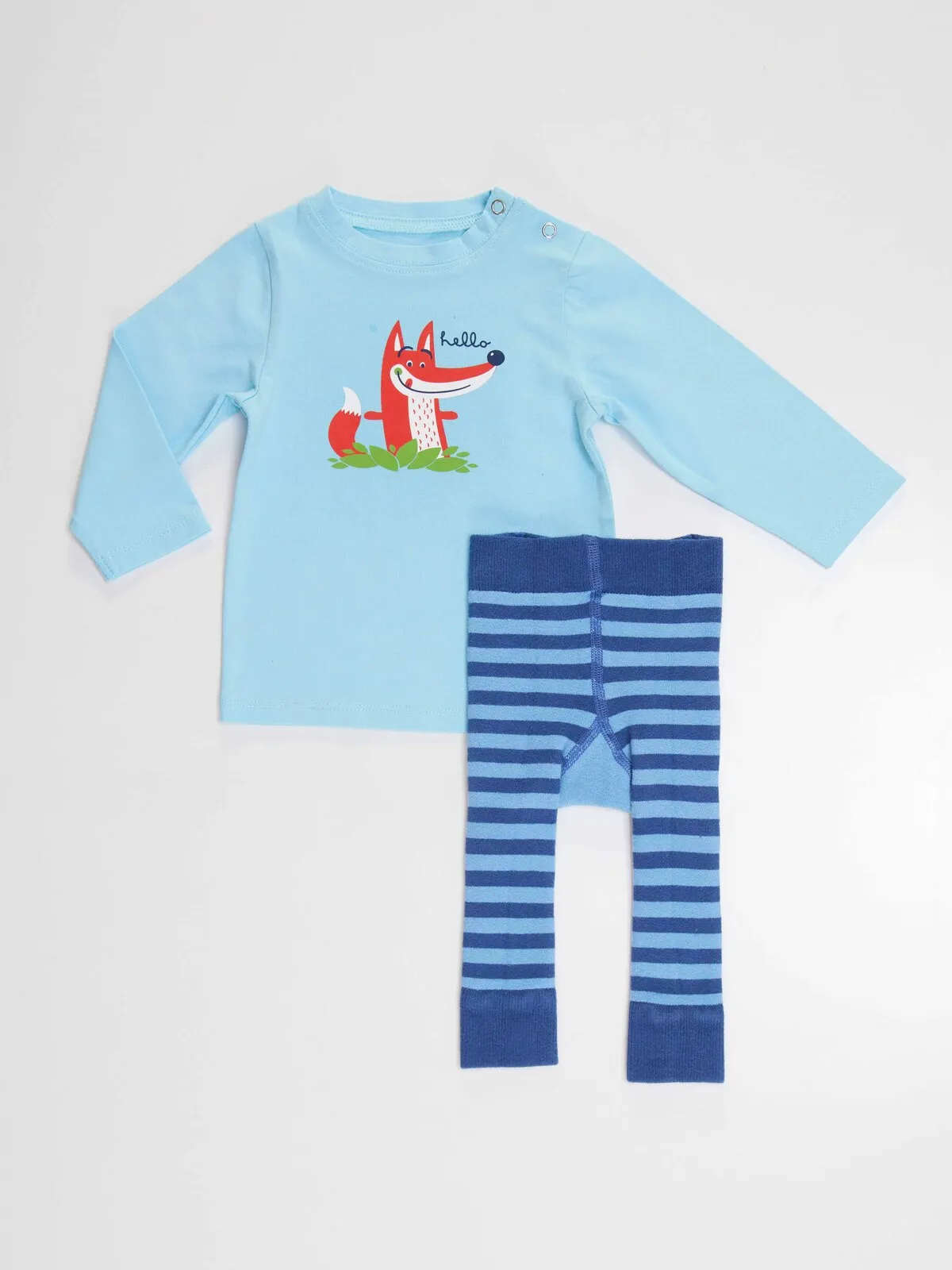 Denokids  Tilki Baby-Jungen-T-Shirt-Strumpfhosen-Set