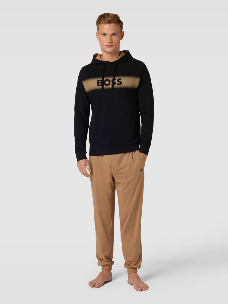 Hoodie mit Label-Print Modell 'Authentic' in schwarz
