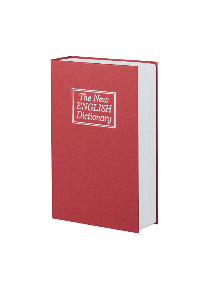 relaxdays Buchtresor Wörterbuch in Rot - (B)15,5 x (H) x (T)5,5 cm günstig kaufen onesize