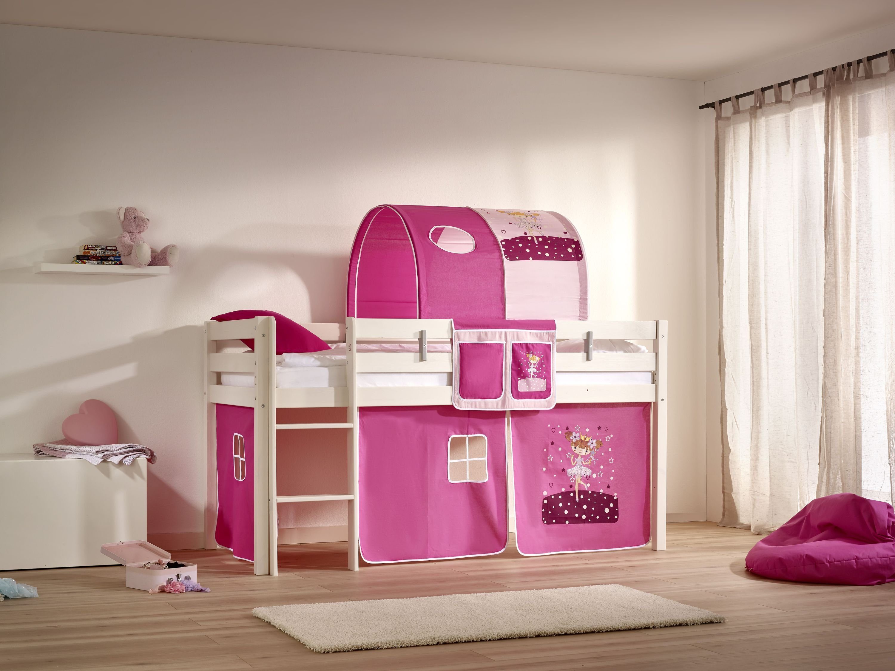 Kindermöbel 24 Betttasche pink Zauberfee inkl. 2 Fächer