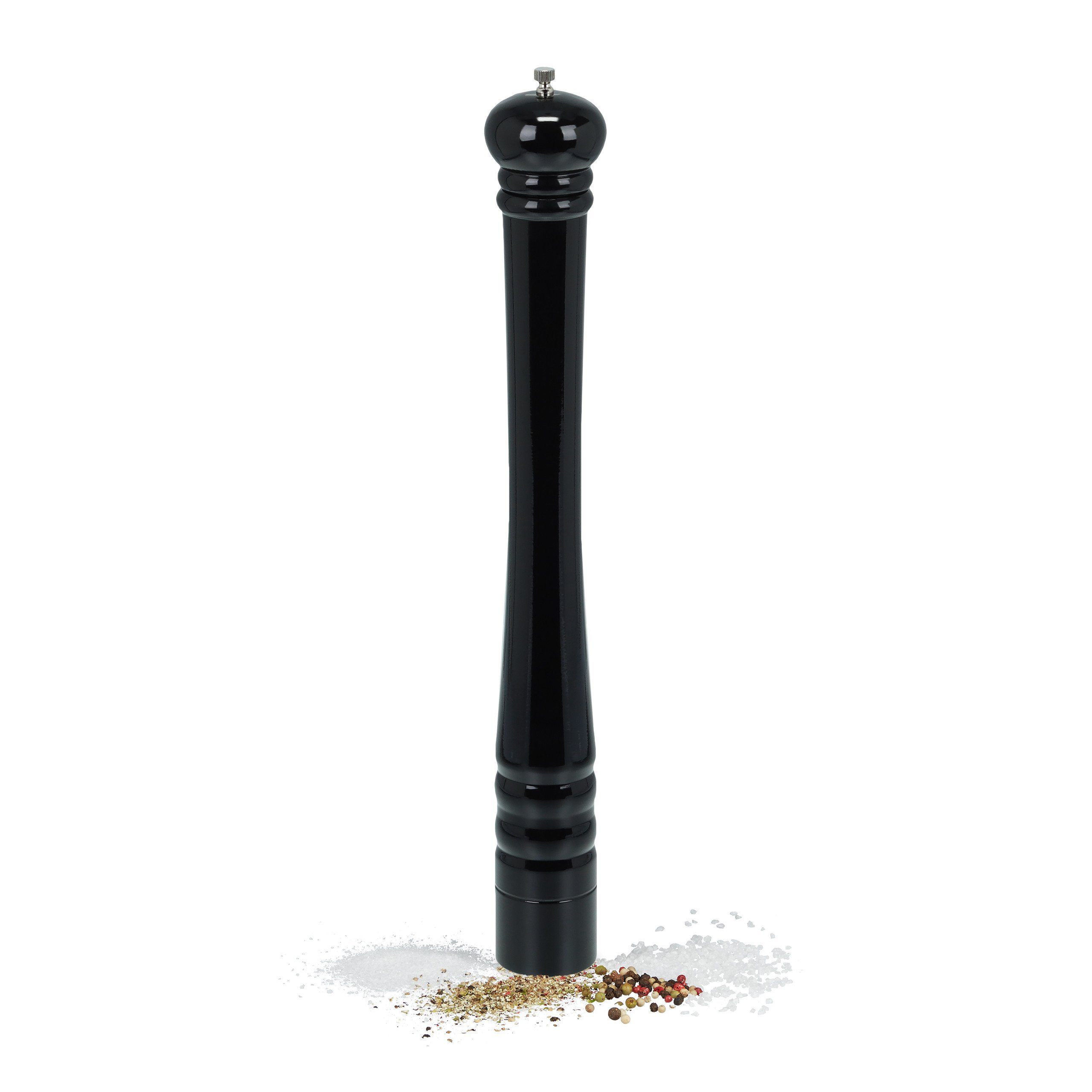 relaxdays Salz-/Pfeffermühle XXL Salz- und Pfeffermühle aus Holz, Schwarz