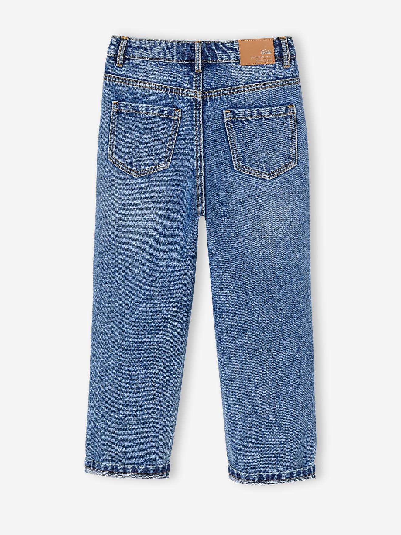 Vertbaudet Mädchen Boyfriend-Jeans - grauer denim