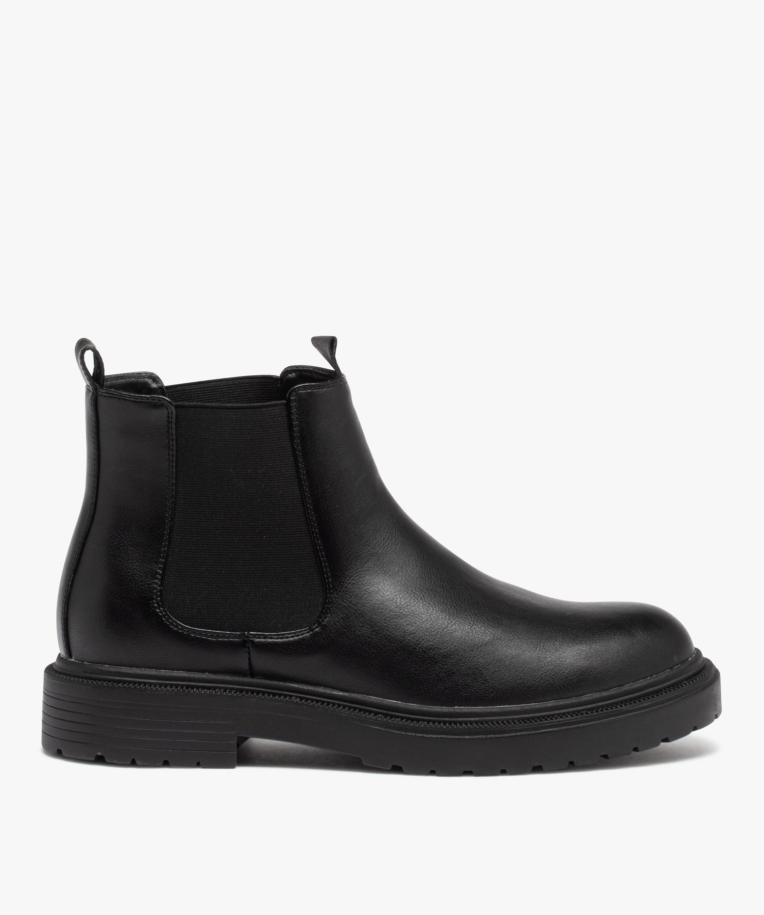 Boots Chelsea à épaisse semelle crantée homme noir | GEMO