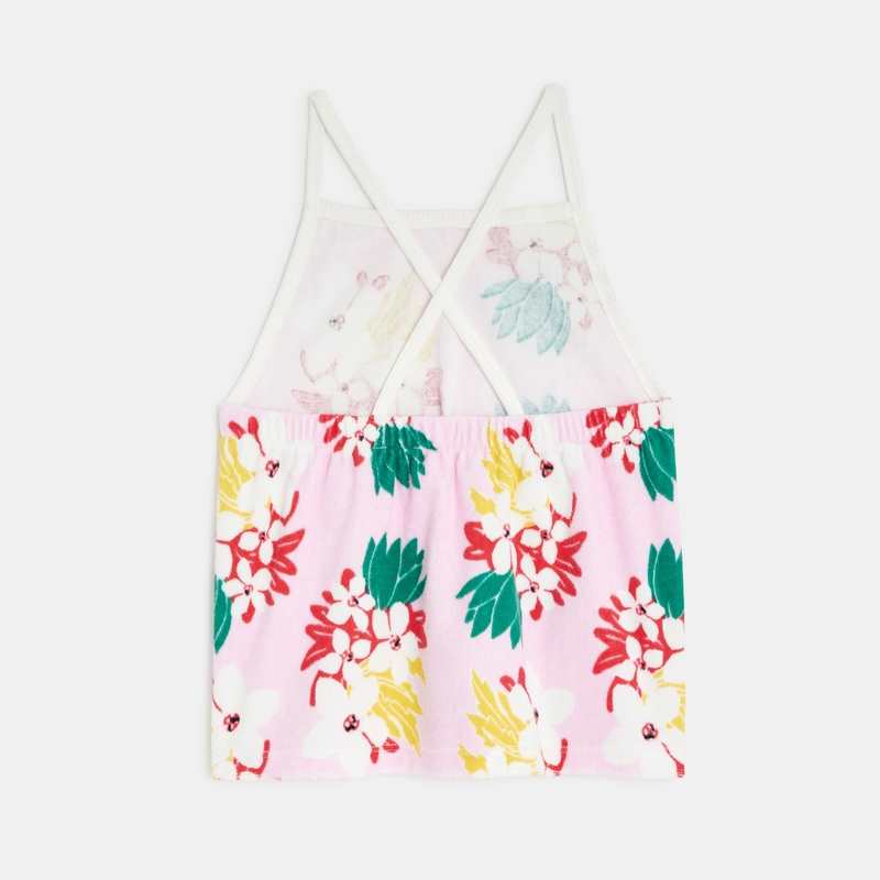 Débardeur fille fleurs exotiques rose Catimini