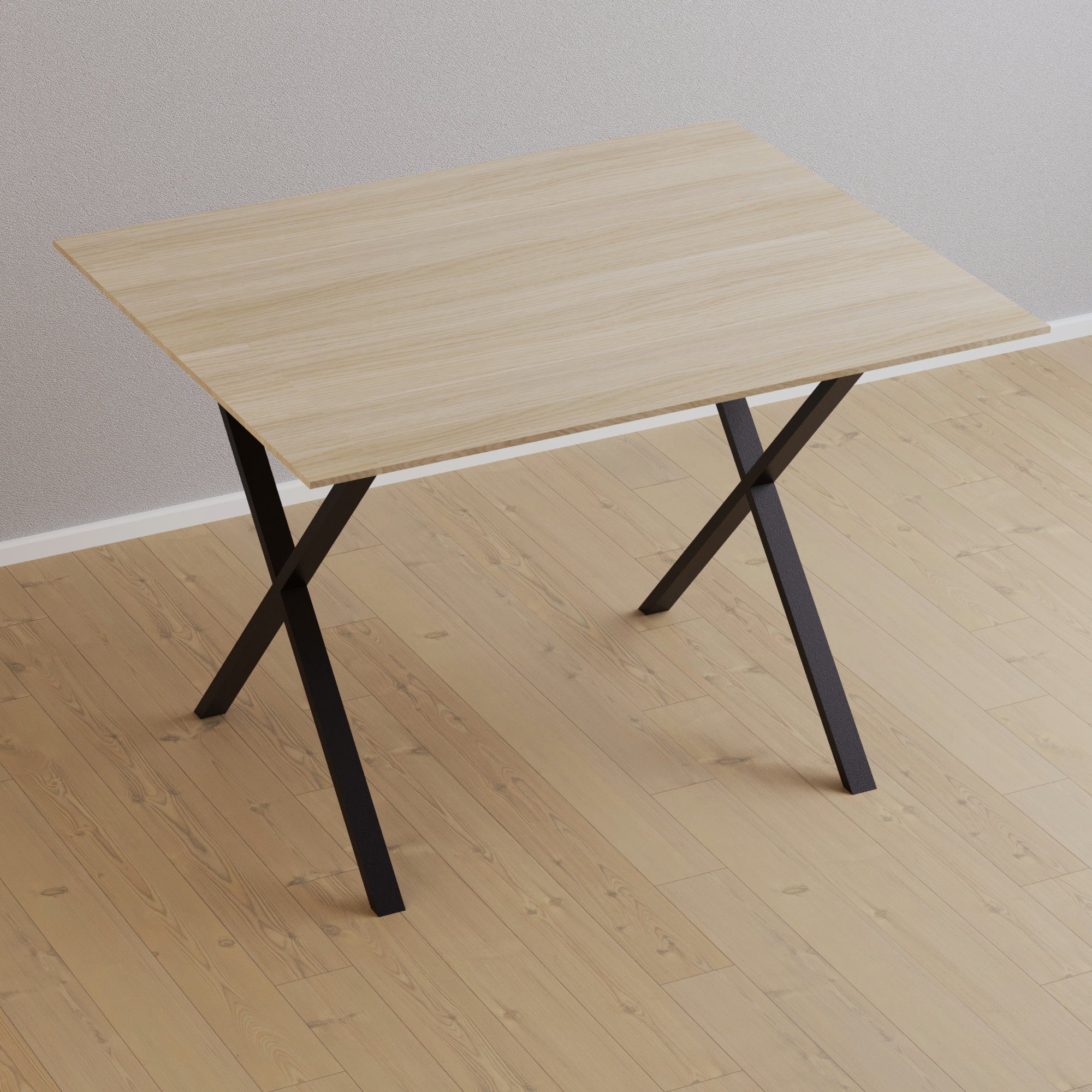 en.casa Tischgestell, Høng 2er Set Tischkufen aus Stahl X-förmig 70 x 65 cm Schwarz