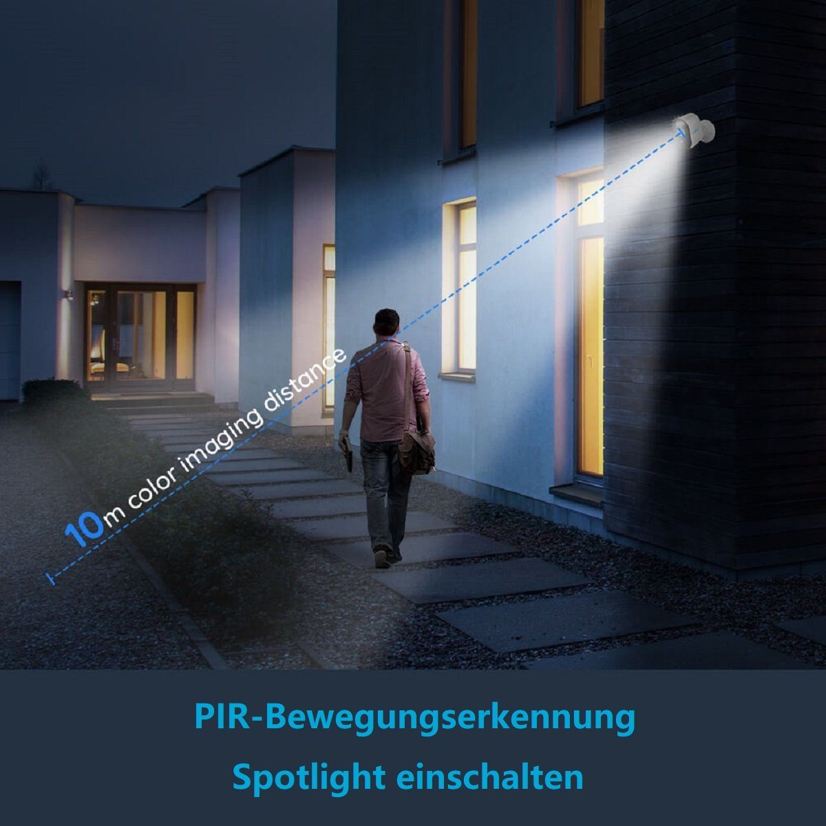 Reolink Argus 3 Pro+SP 4MP Akku- oder solarbetrieben WLAN IP Überwachungskamera (Außenbereich, Personen- und Autoerkennung, Spotlight)