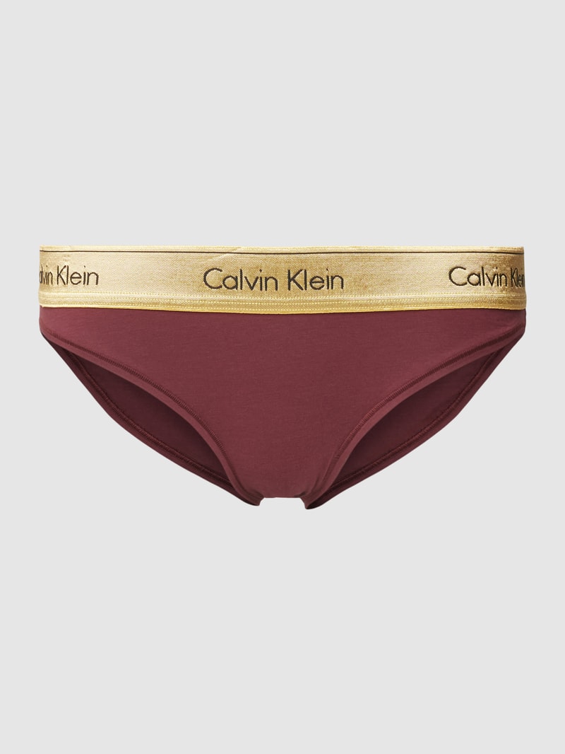 Slip mit elastischem Label-Bund Modell 'HOLIDAY' in bordeaux rot