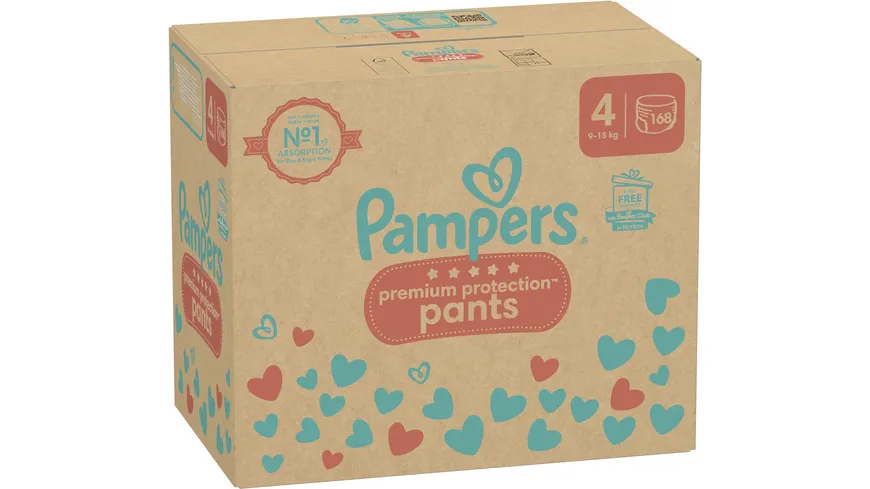 Pampers Premium Protection Pants Windeln Gr.4 9-15kg Monatsbox