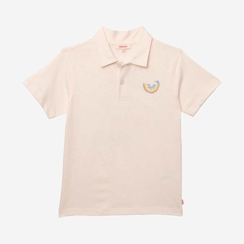 Polo garçon visuels dos blanc Catimini