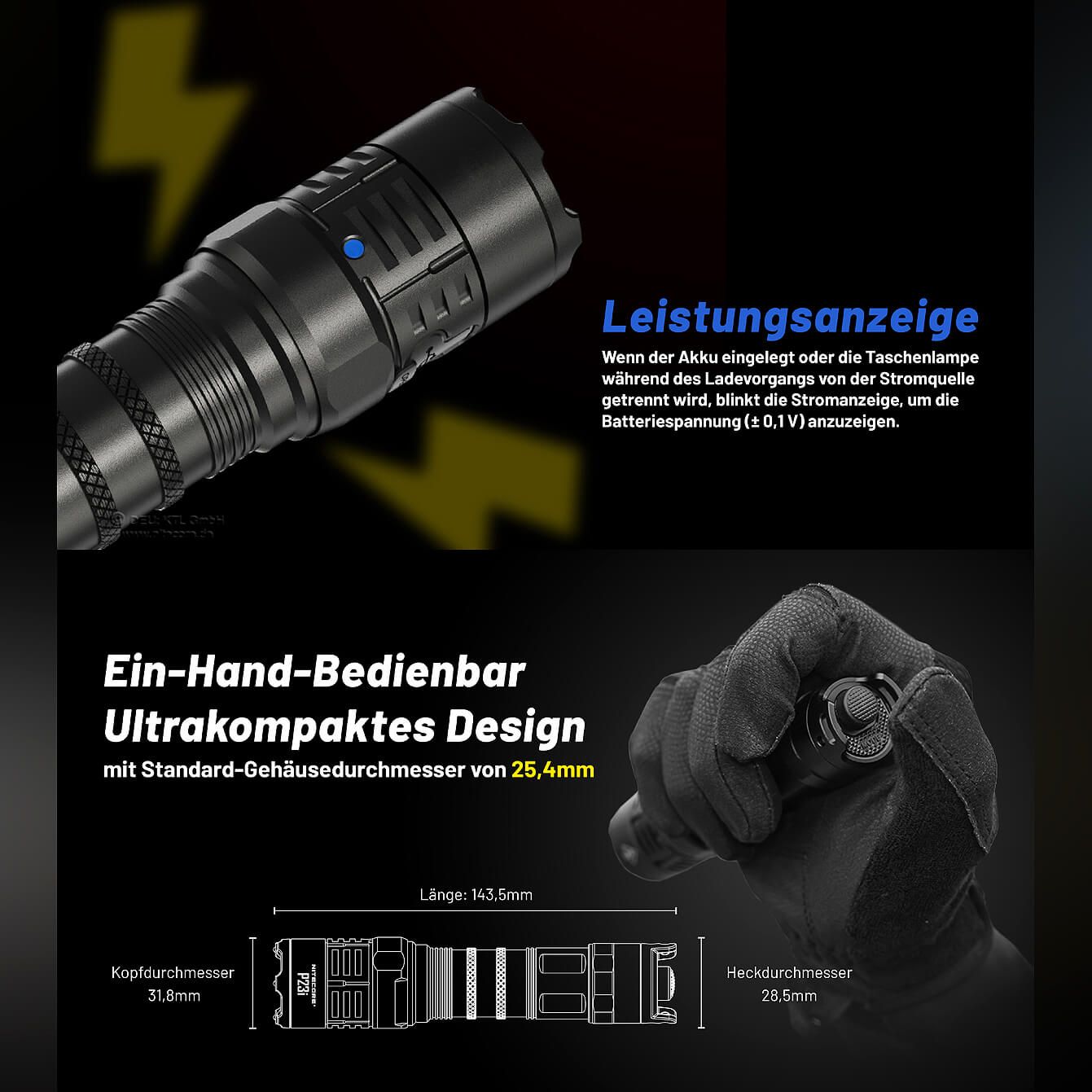 Tactical LED Taschenlampe P23i