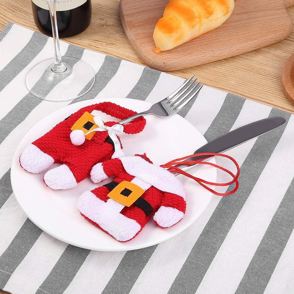 Alster Herz Weihnachtsmann Deko Weihnachten, Besteckhalter für Esstisch, H0225 (6 St), Tischdeko Weihnachten Ideen