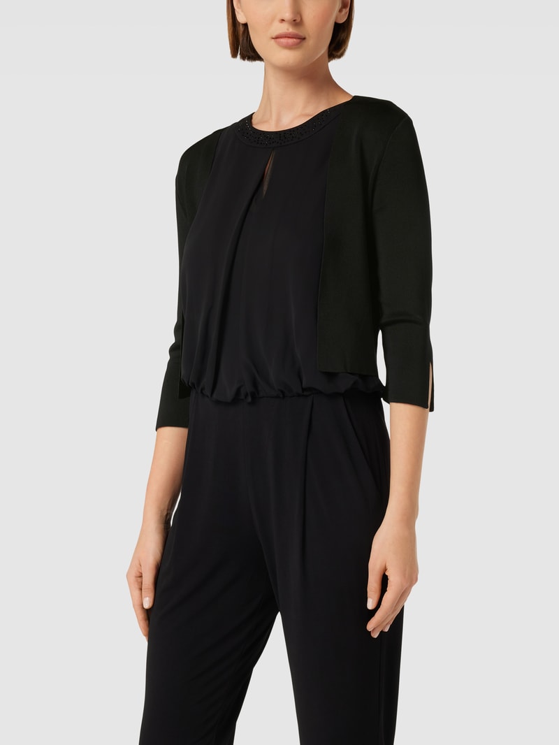 Cropped Jacke aus Viskose-Mix in schwarz